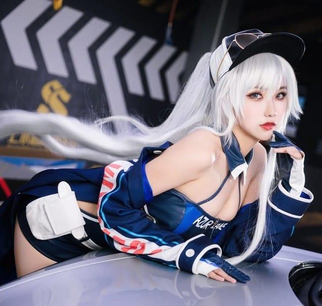 Momoko葵葵 NO.033 &瓜希酱 碧蓝航线 欧根&企业 赛车女郎 [58P-277M]