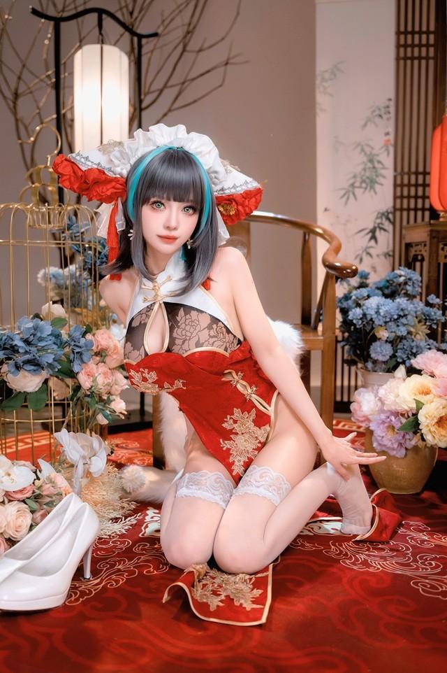 Shika小鹿鹿 – NO.133 碧蓝航线写真本-柴郡新春旗袍[16P-229MB]